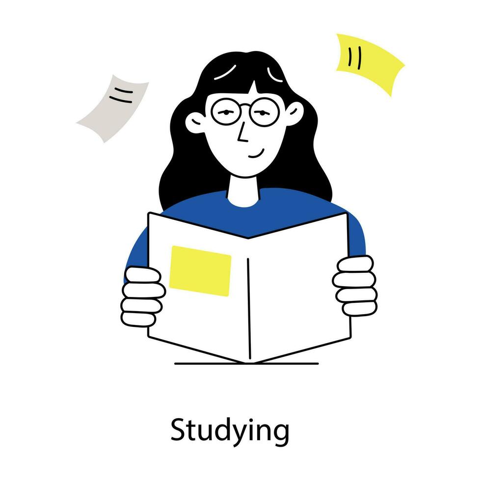Trendy Studying Concepts vector