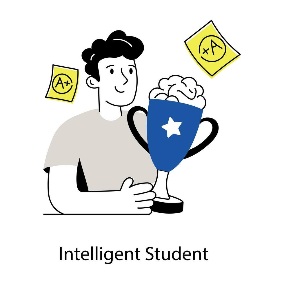 Trendy Intelligent Student vector
