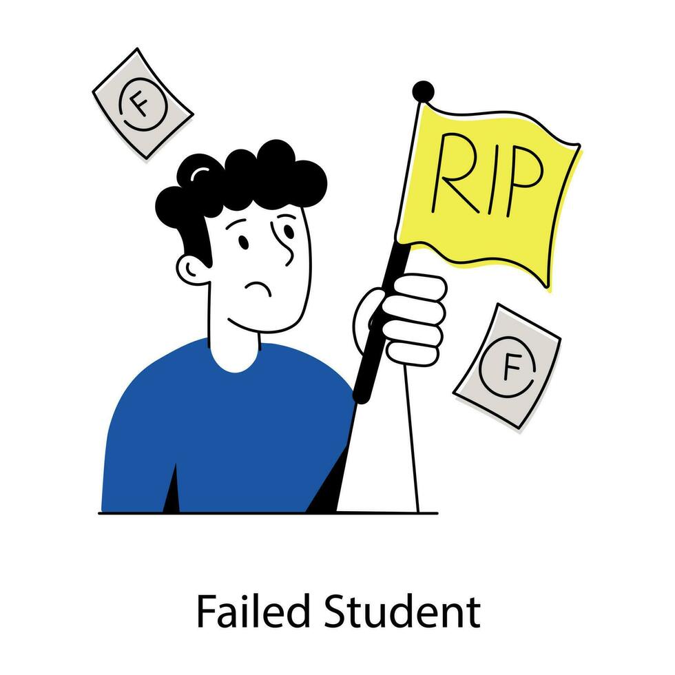 Trendy Failed Student vector