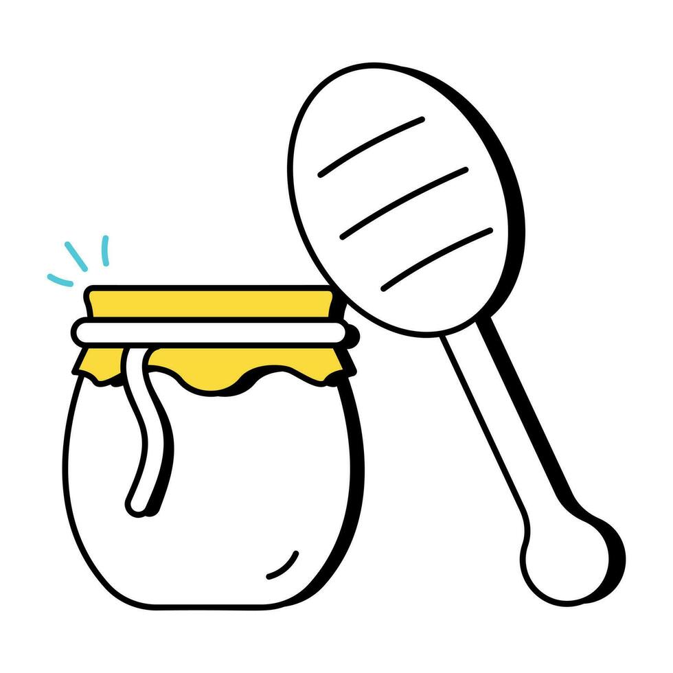 Trendy Honey Jar vector