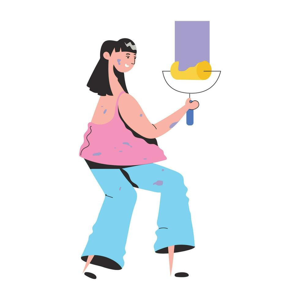 Trendy House Painter vector