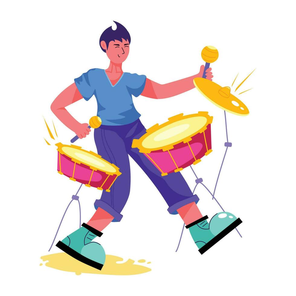 Trendy Drummer Concepts vector