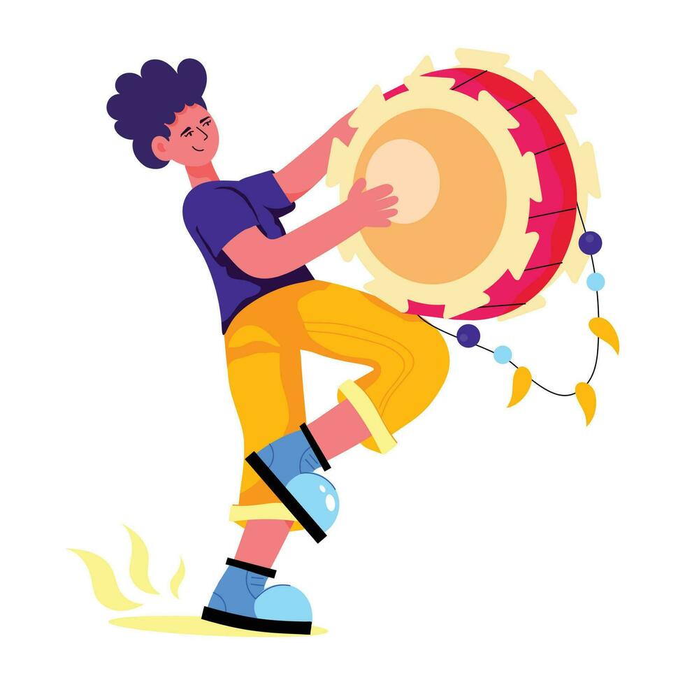 Trendy Street Drummer vector