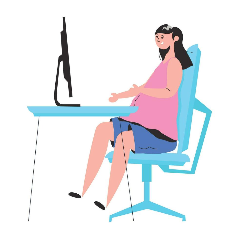 Trendy Employee Working vector