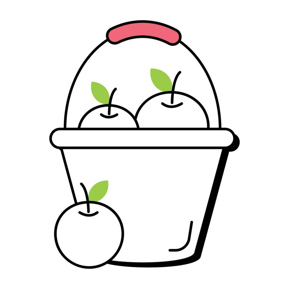 Trendy Apple Basket vector