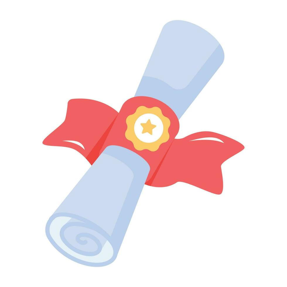Trendy Diploma Scroll vector
