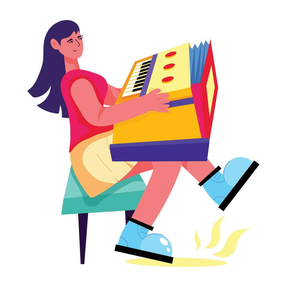 Trendy Harmonium Player vector