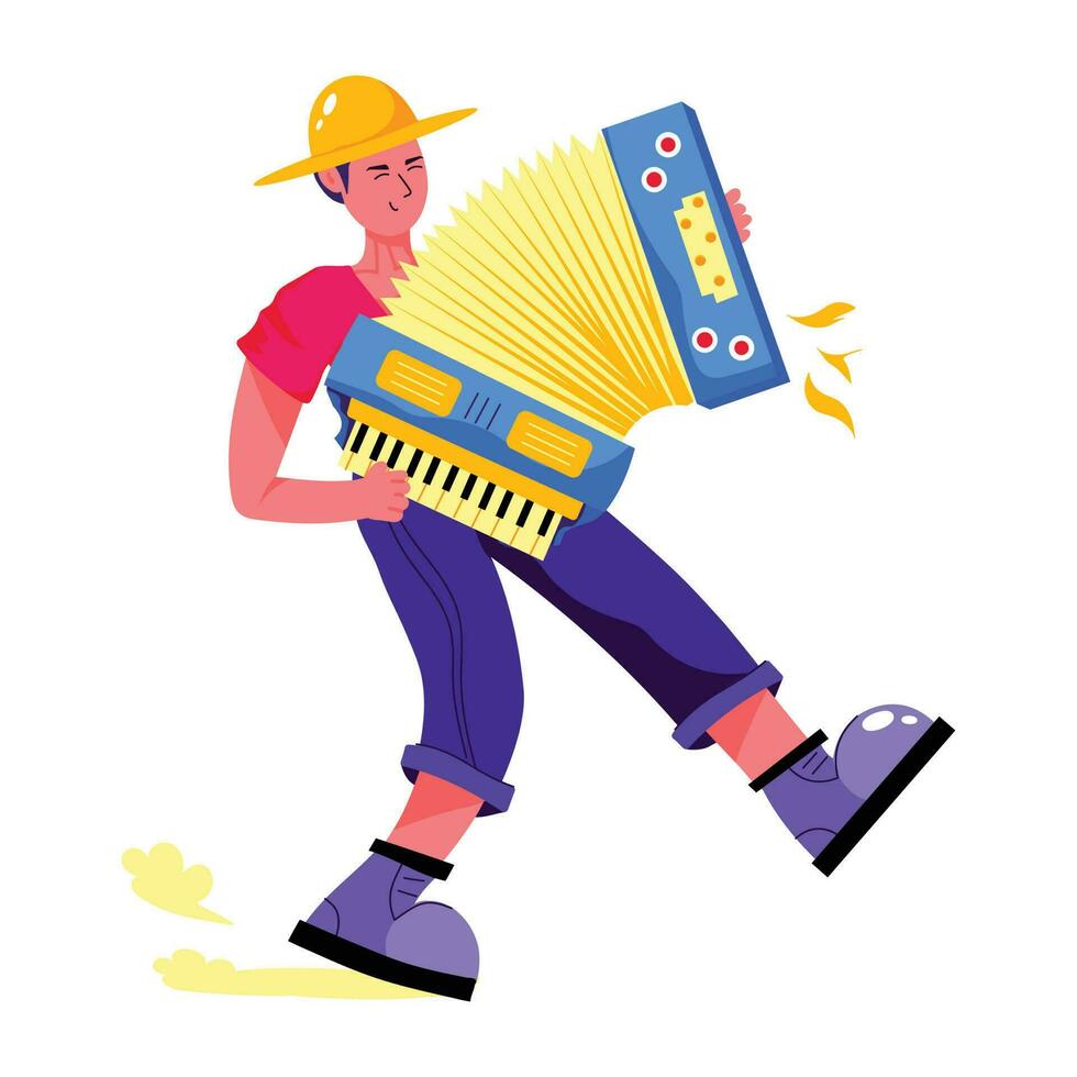 Trendy Accordionist Concepts vector