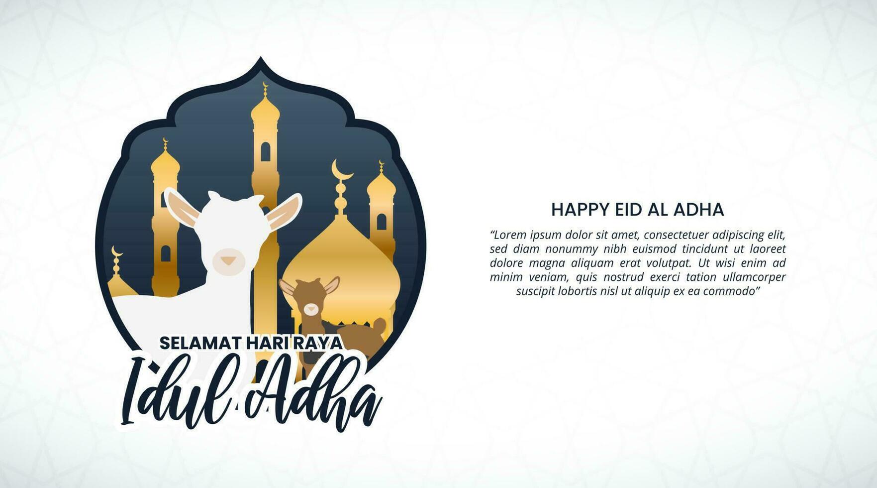 Selamat hari raya Idul Adha or happy Eid Al Adha background with sheep