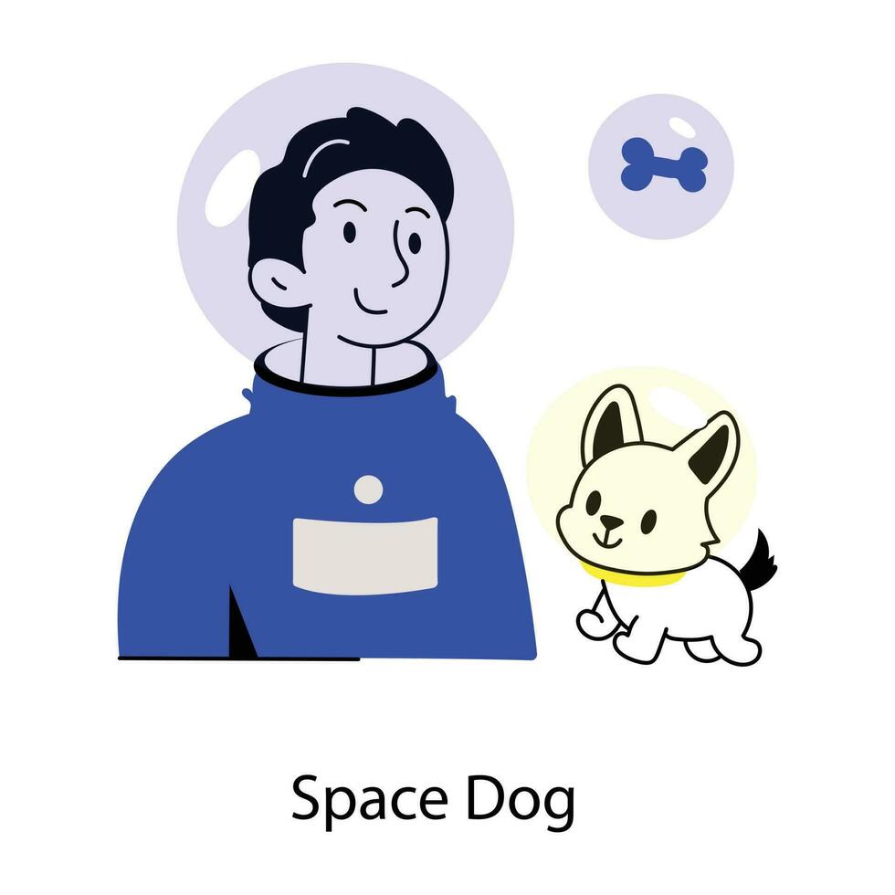 Trendy Space Dog vector