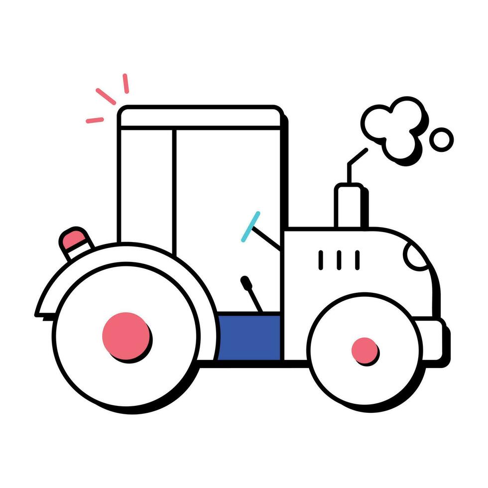 Trendy Farm Tractor vector