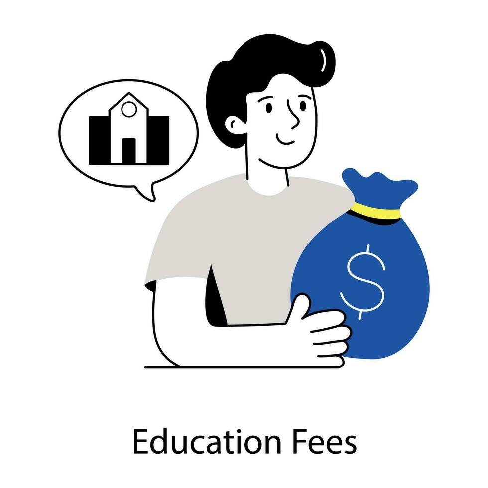 Trendy Education Fees vector