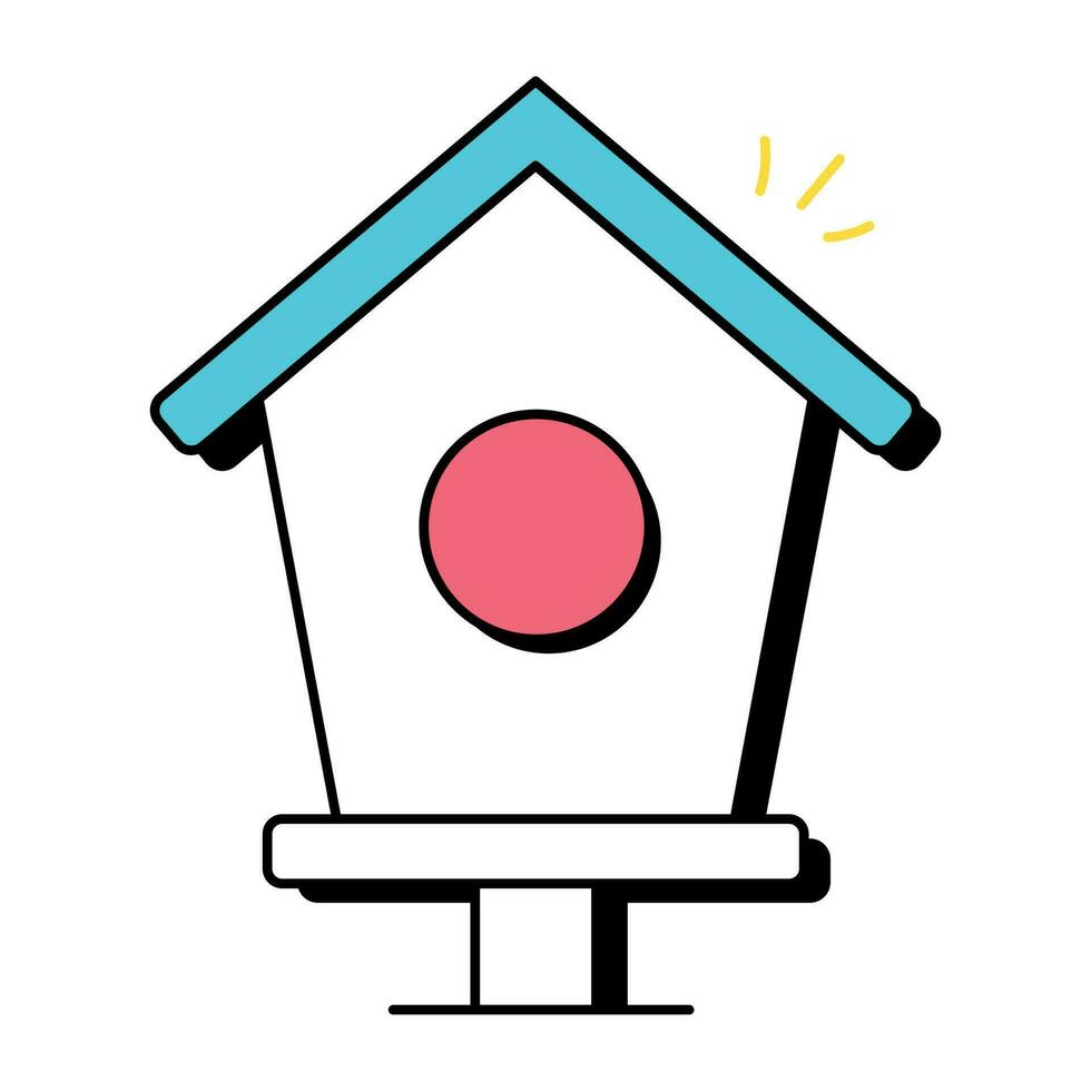 Trendy Bird House vector
