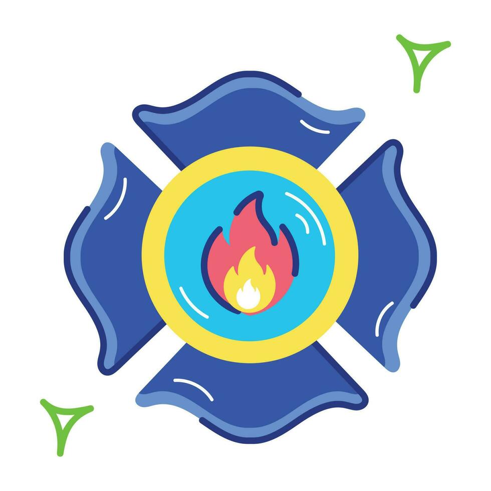 Trendy Firefighter Badge vector