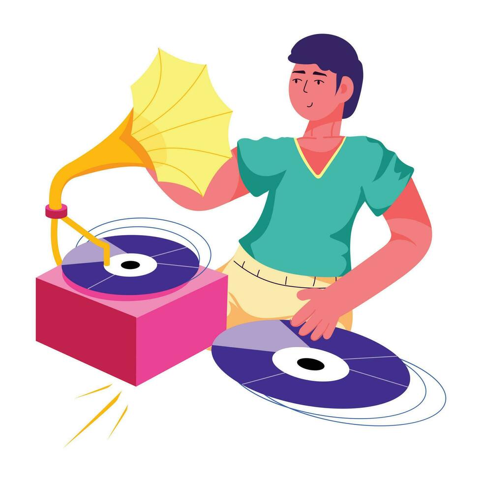 Trendy Gramophone Concepts vector