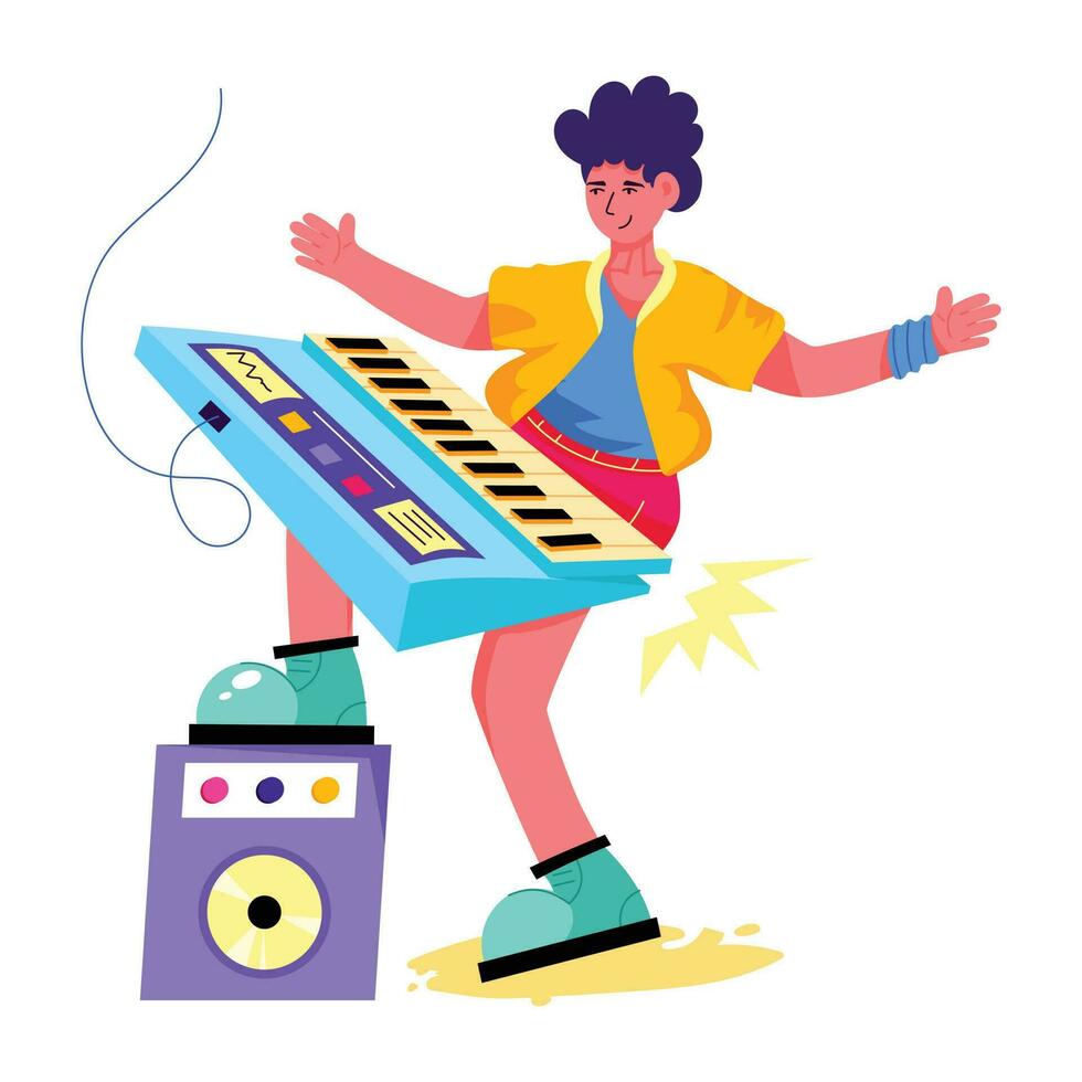 conceptos de pianista de moda vector