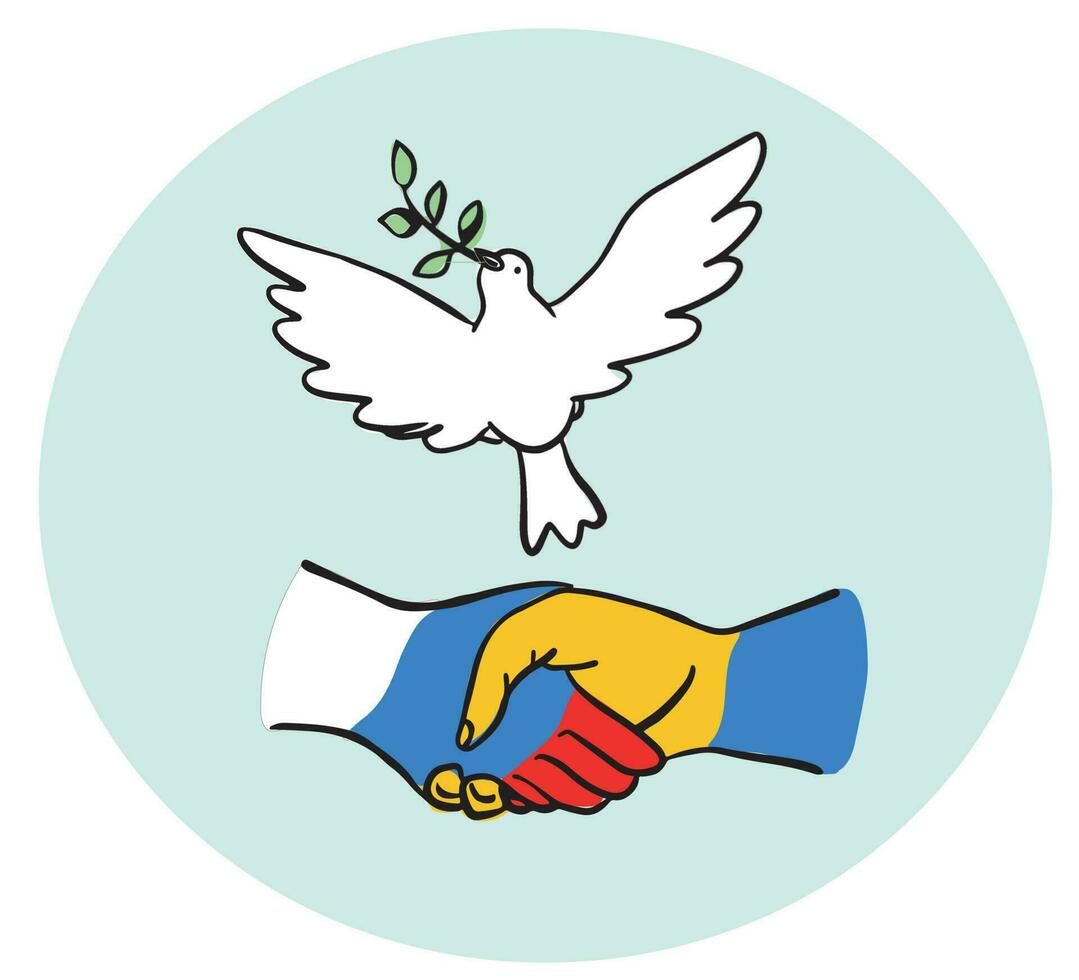 Symbol of the Agreement between Ukraine and Russia.Logo of peace in vector illustration.