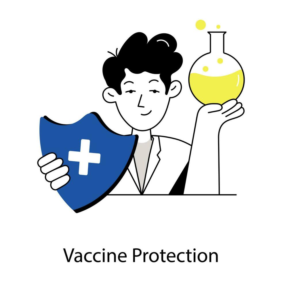 Trendy Vaccine Protection vector
