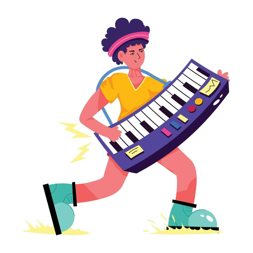 Trendy Piano Player vector