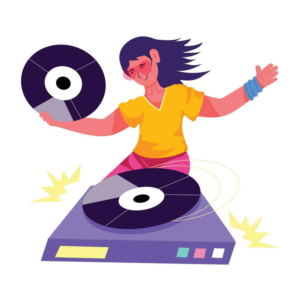 conceptos de dj de moda vector