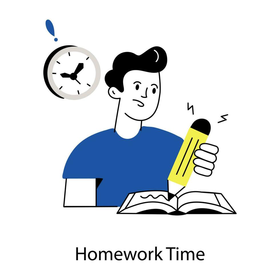 Trendy  Homework Time vector