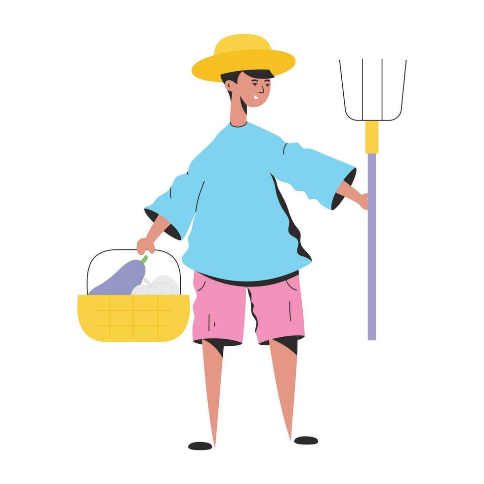 Trendy Male Farmer vector