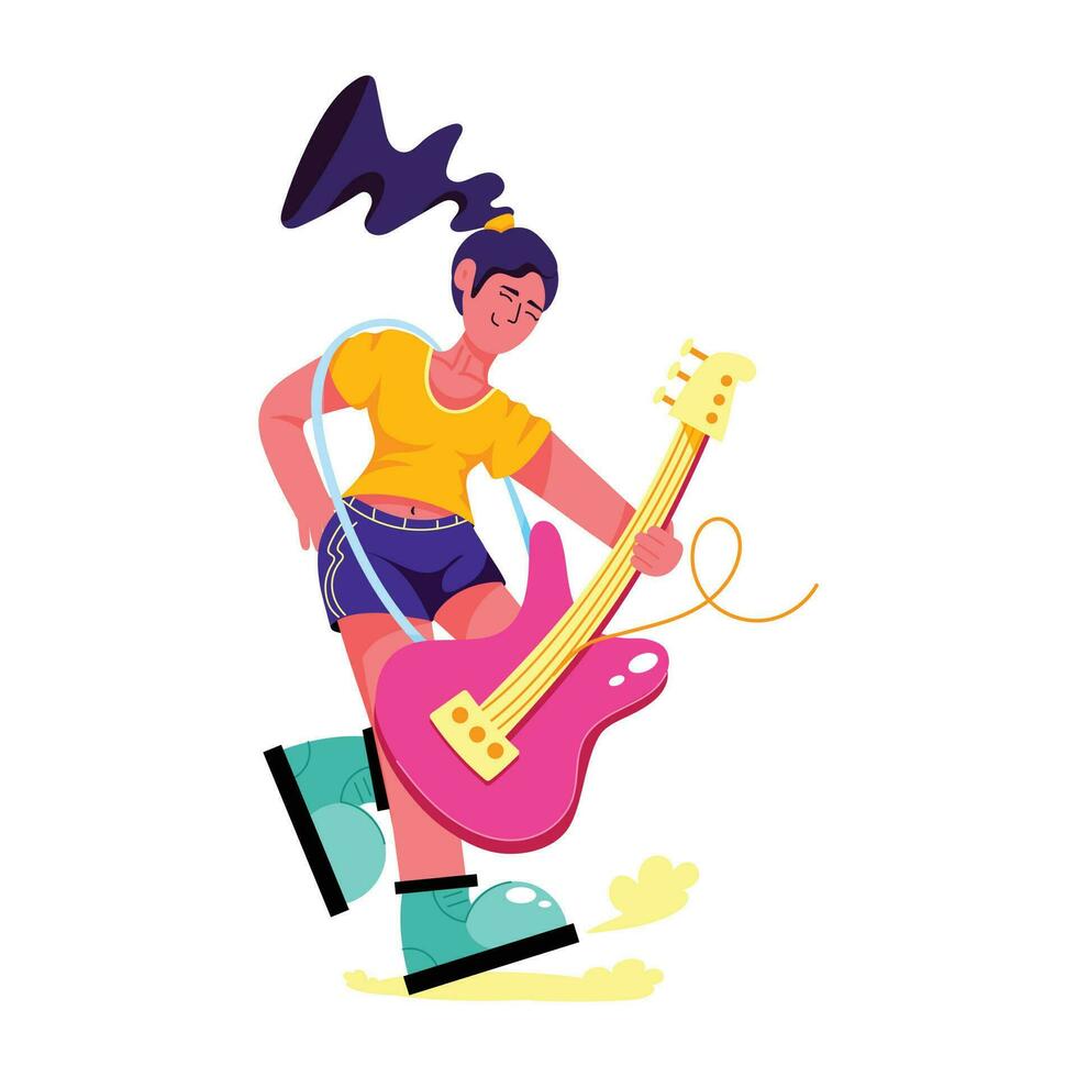 Trendy Guitarist Concepts vector