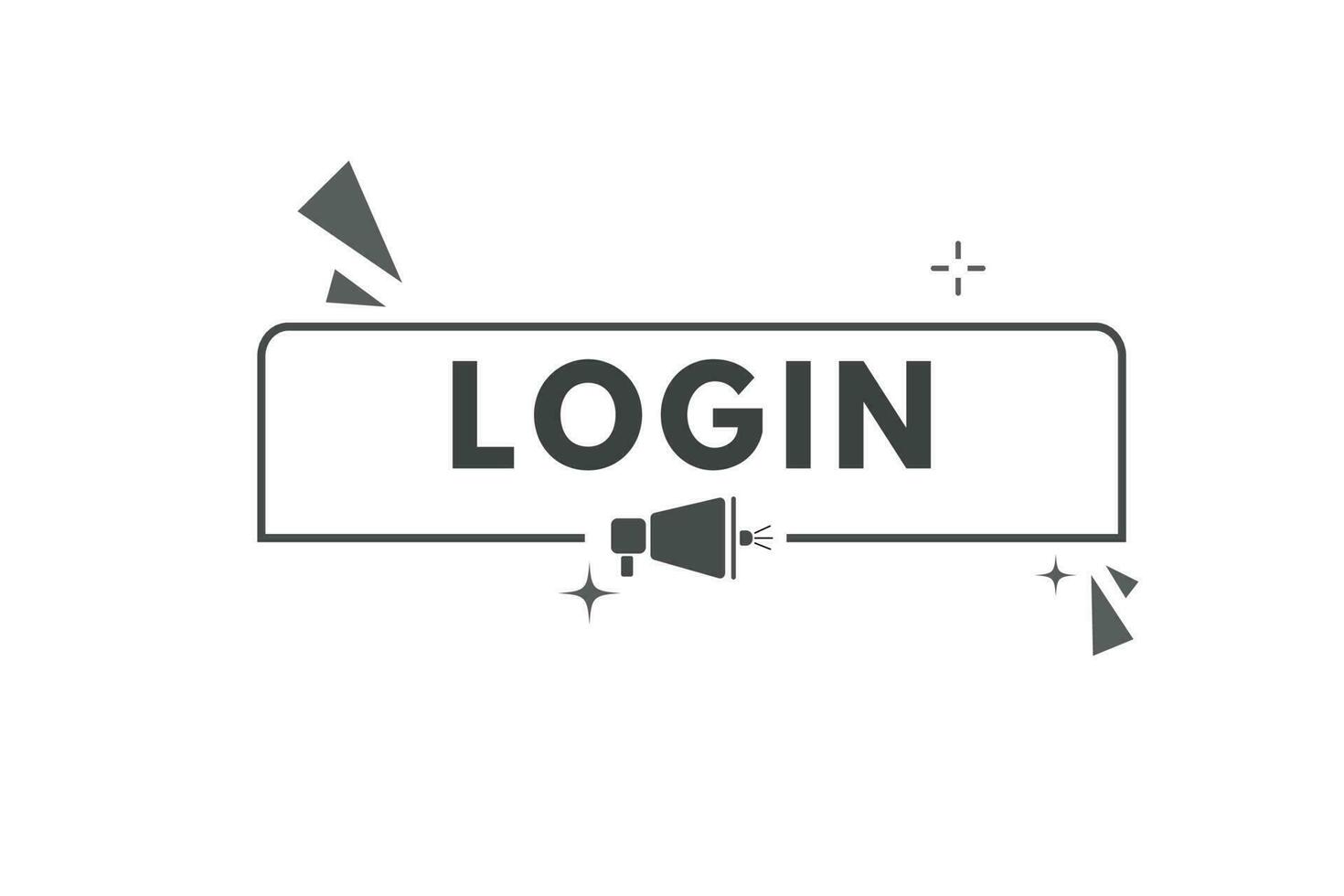 Log In Button. Speech Bubble, Banner Label Login vector