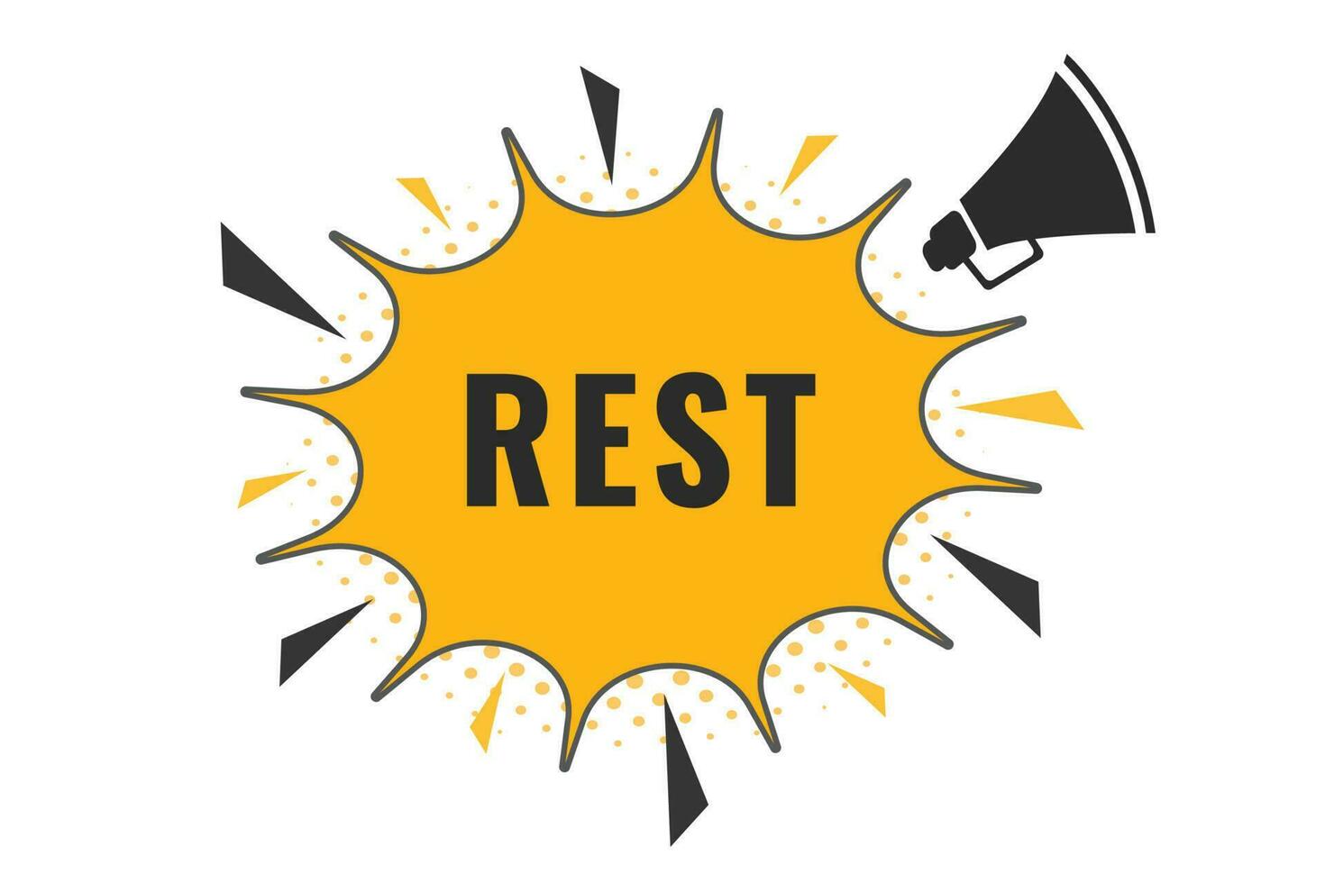 Rest Button. Speech Bubble, Banner Label Rest vector