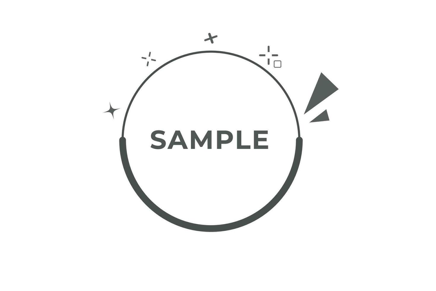 Sample Button. Speech Bubble, Banner Label Sample vector