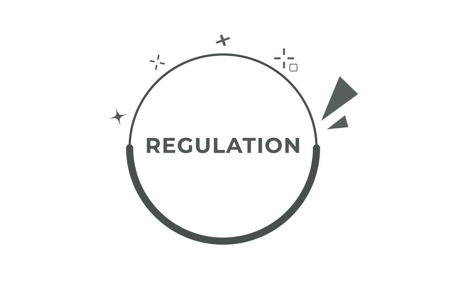 regulación botón. habla burbuja, bandera etiqueta regulación vector