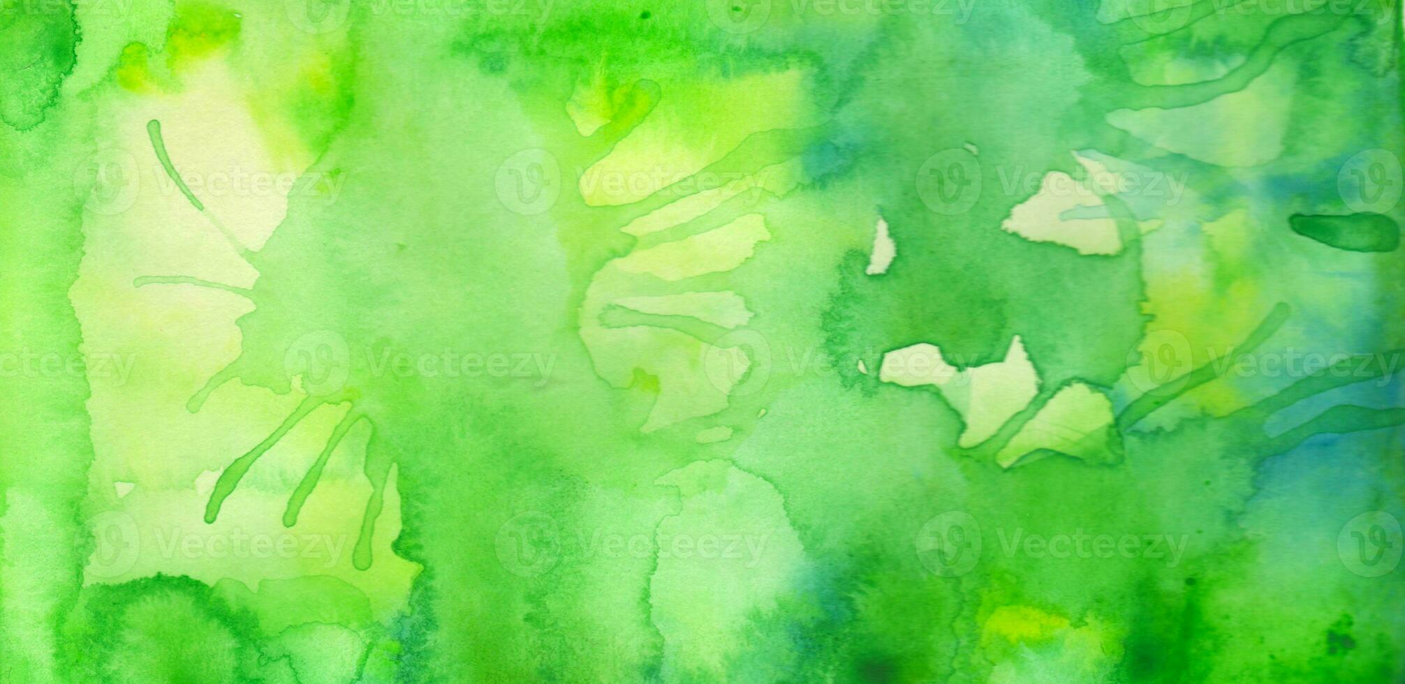 watercolor background with green blots photo