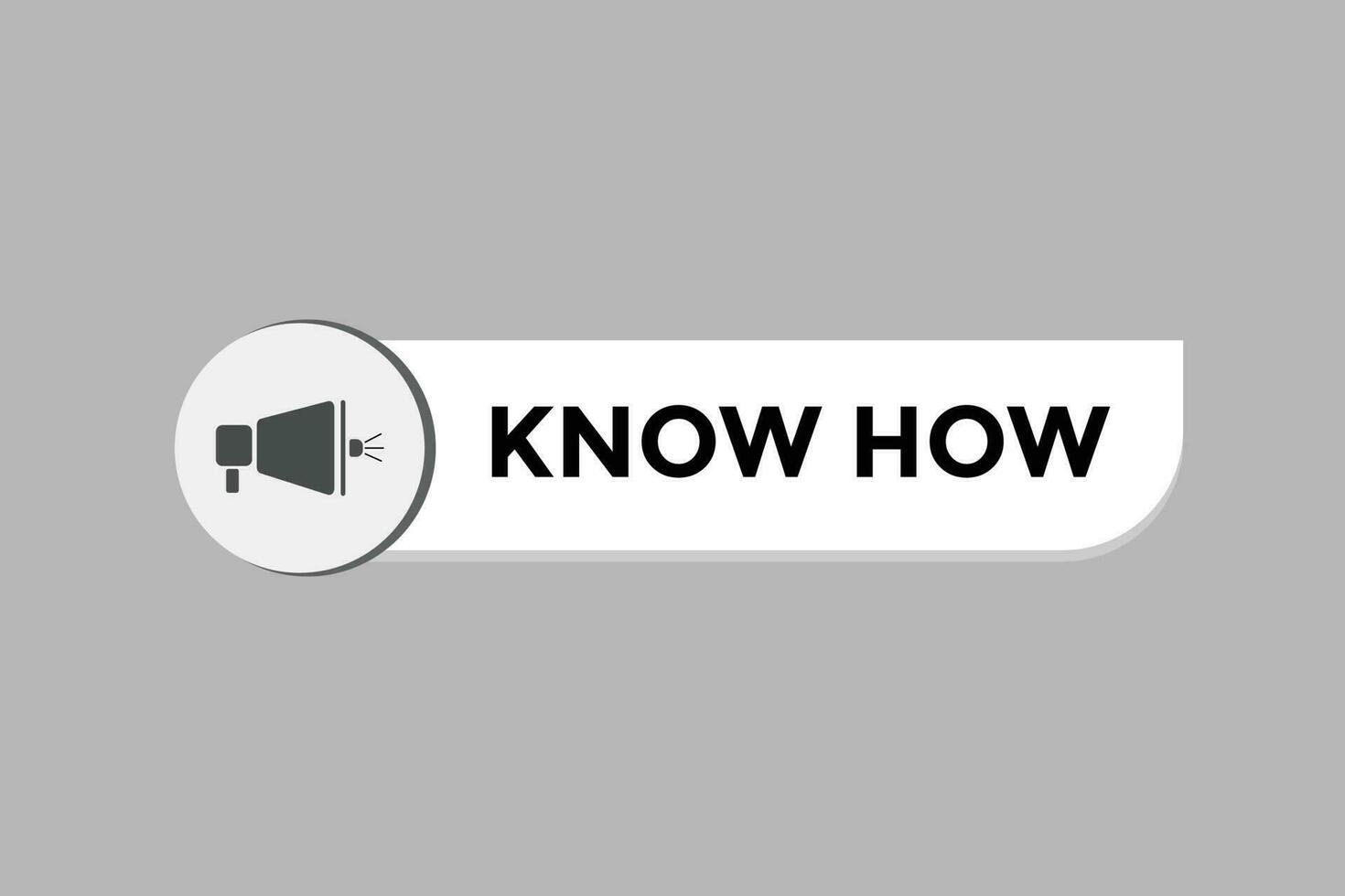 Know How Button. Speech Bubble, Banner Label Know How vector
