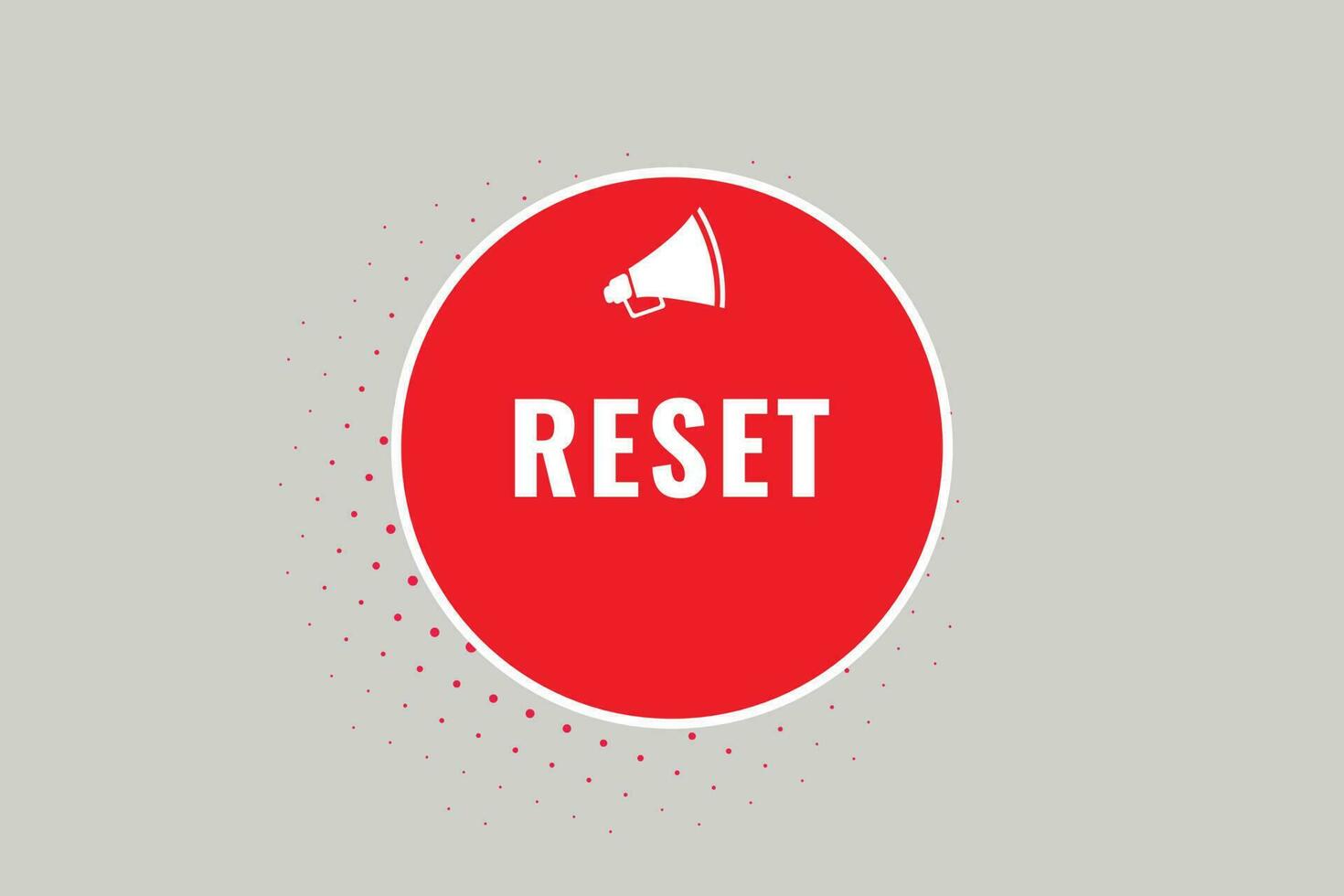 Reset Button. Speech Bubble, Banner Label Reset vector