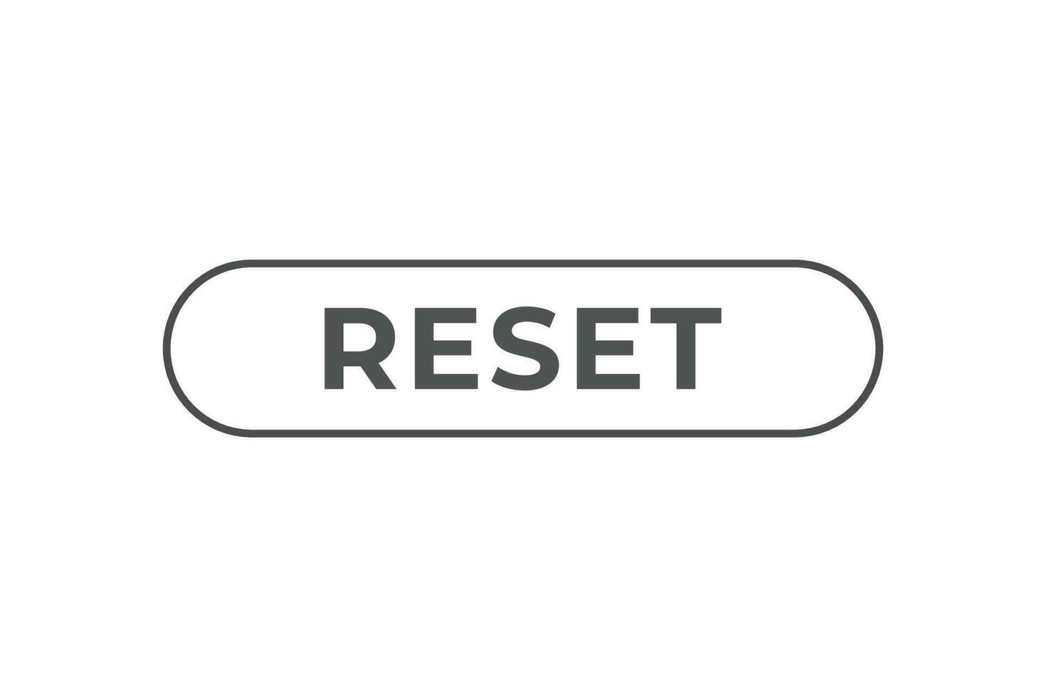 Reset Button. Speech Bubble, Banner Label Reset vector