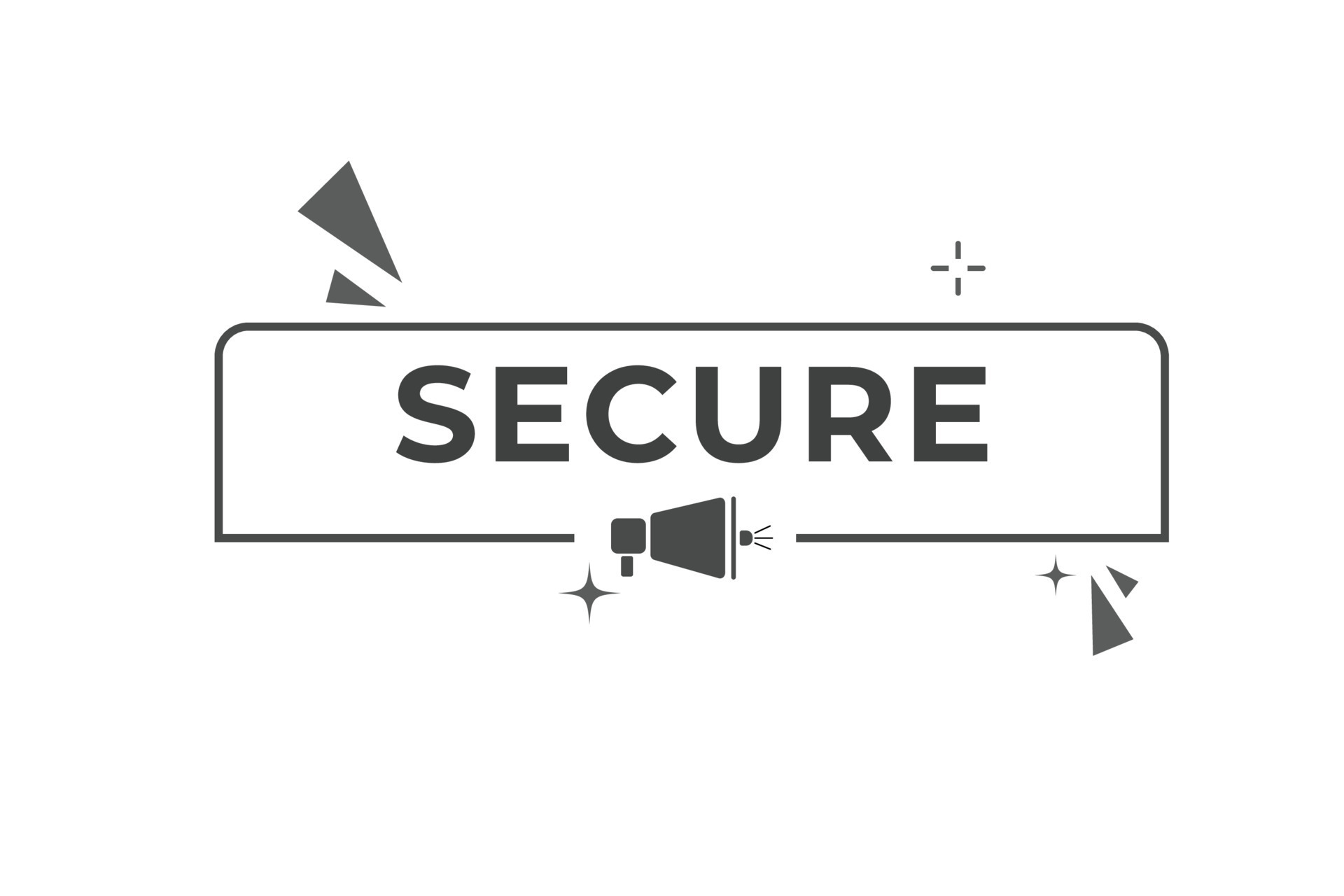 Secure Button. Speech Bubble, Banner Label Secure 24205051 Vector Art