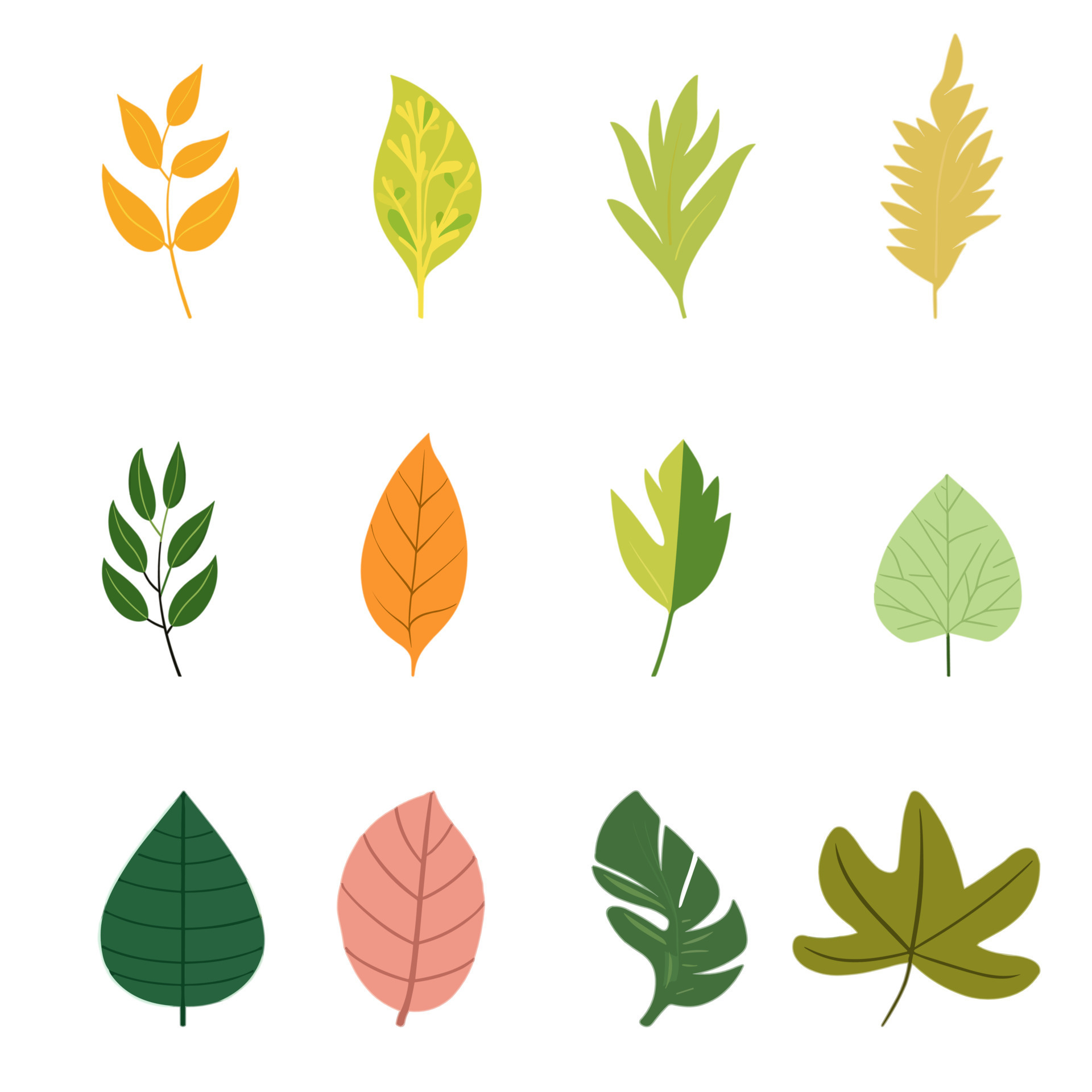 Simple minimalistic style leaf object vector illustration in soft