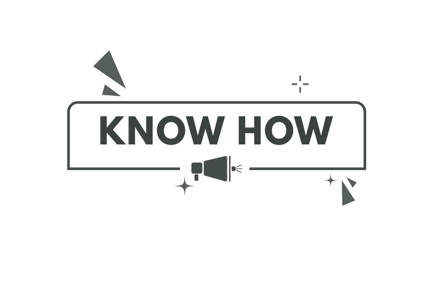 Know How Button. Speech Bubble, Banner Label Know How vector