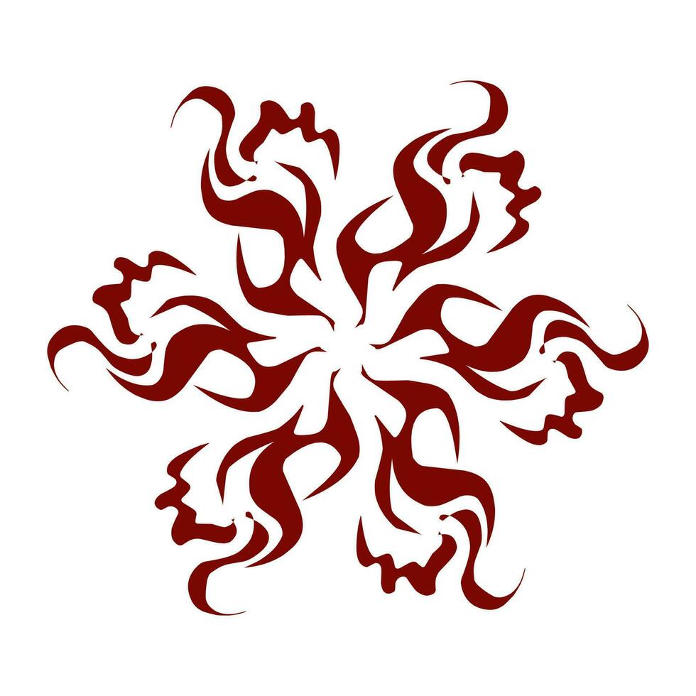 Maroon color tribal design illustration. Perfect for tattoos, stickers