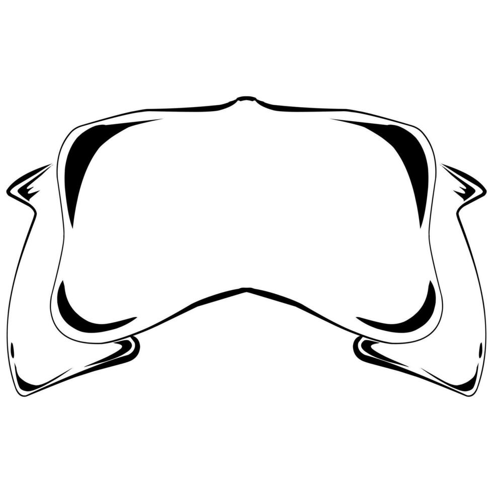 Illustration of classic text box template in black line color vector