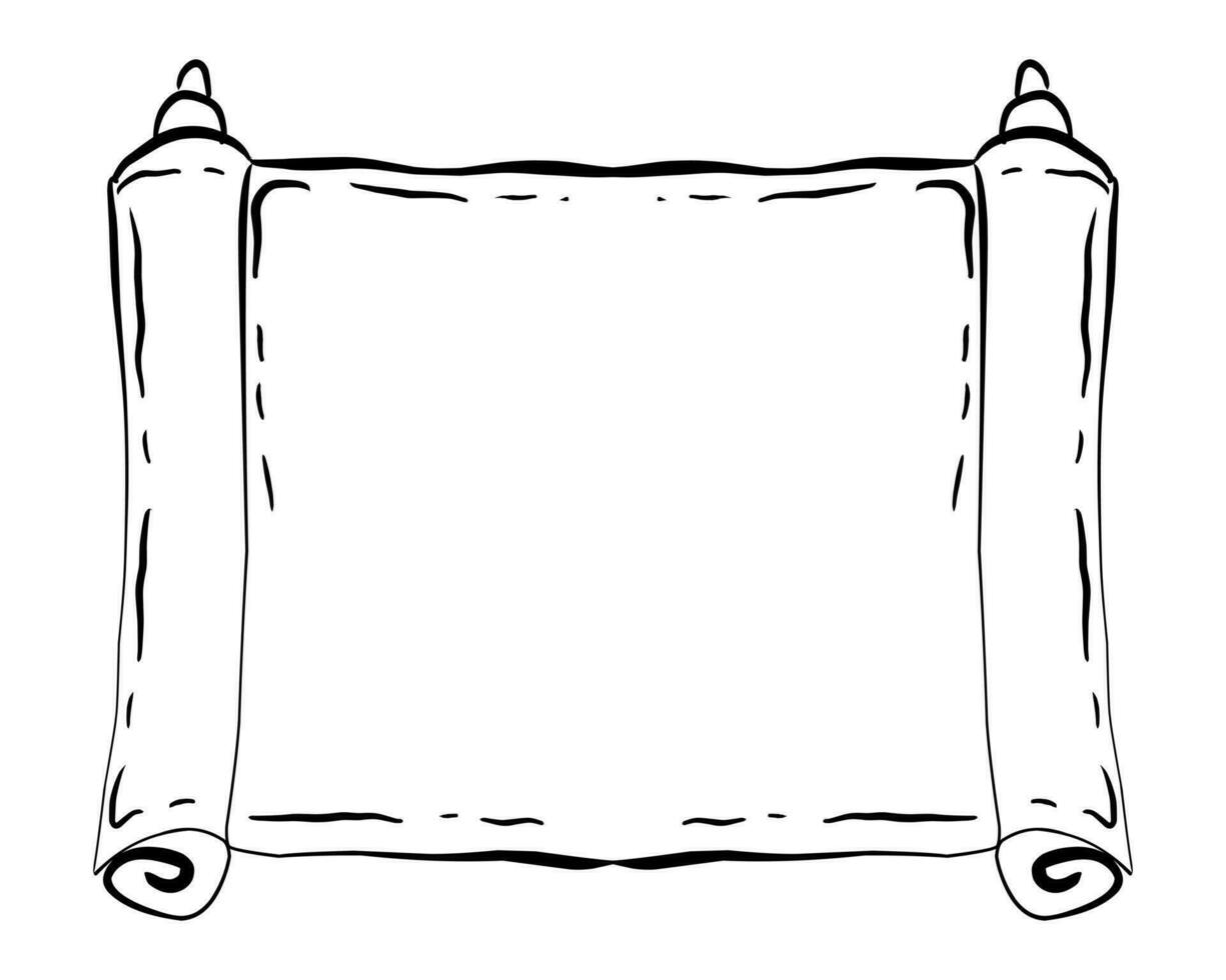 Illustration of classic text box template in black line color vector