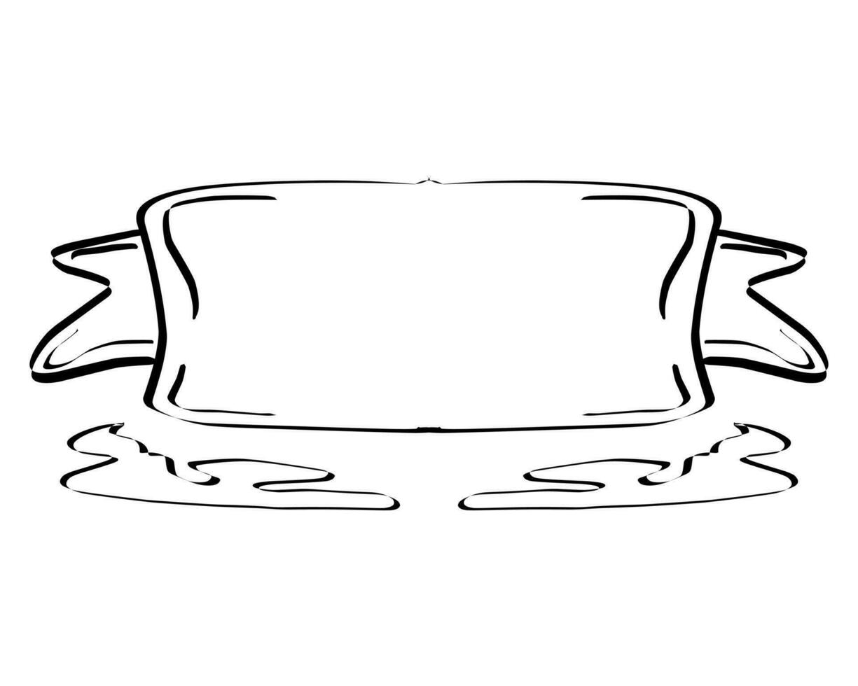 Illustration of classic text box template in black line color vector