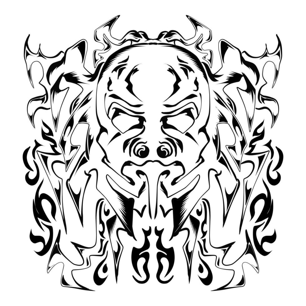 Illustration of a tribal skull image vector