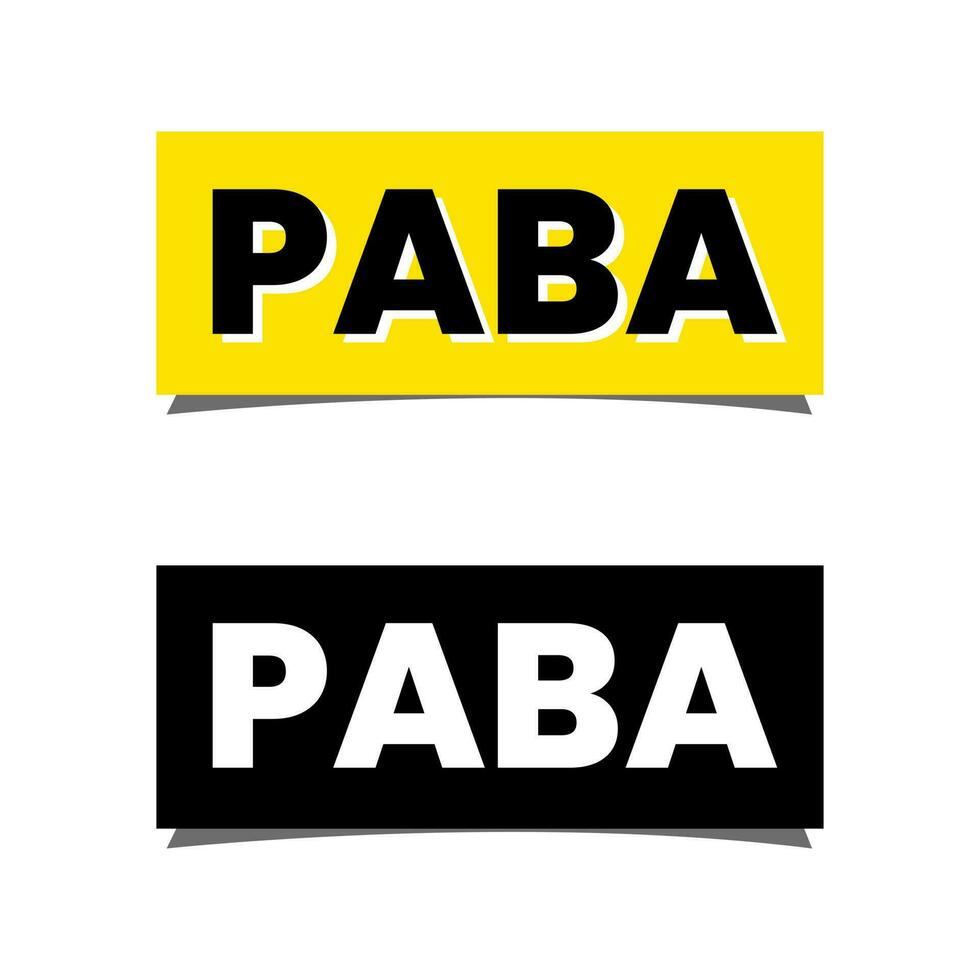 PABA Chemical Molecule Cosmetics Text Icon Button Label Design Vector