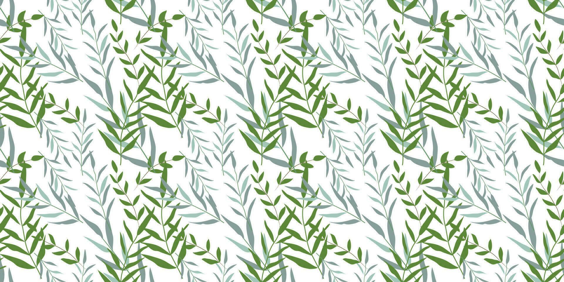 Seamless background in nature style green. Vintage Pattern. Elements of leaves. vector