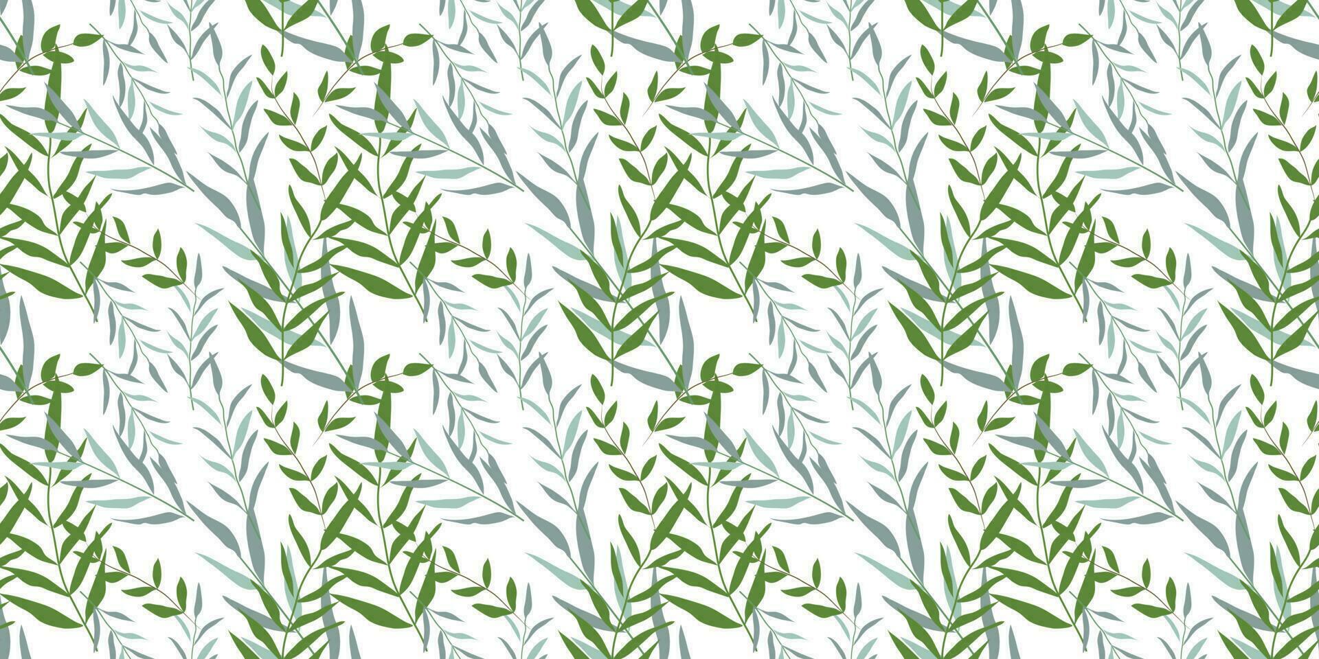 Seamless background in nature style green. Vintage Pattern. Elements of leaves. vector