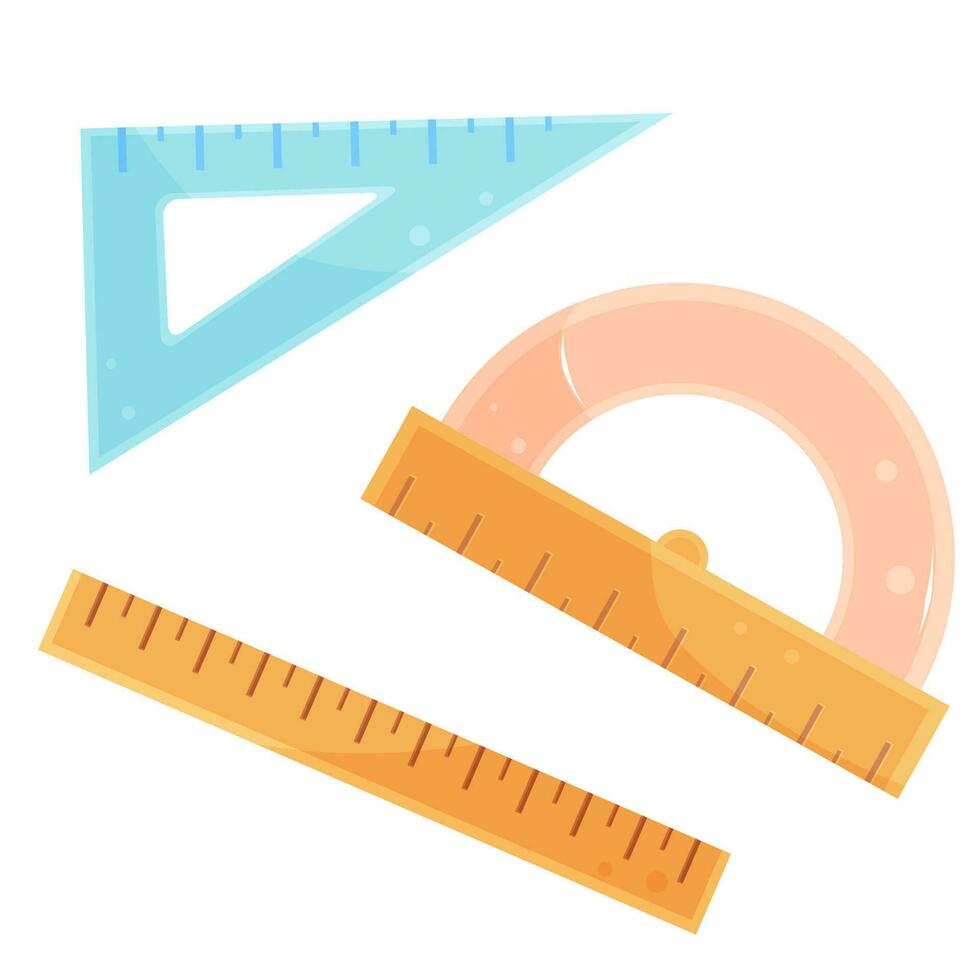 set bright vector illustration ruler, school and office supplies, back to school