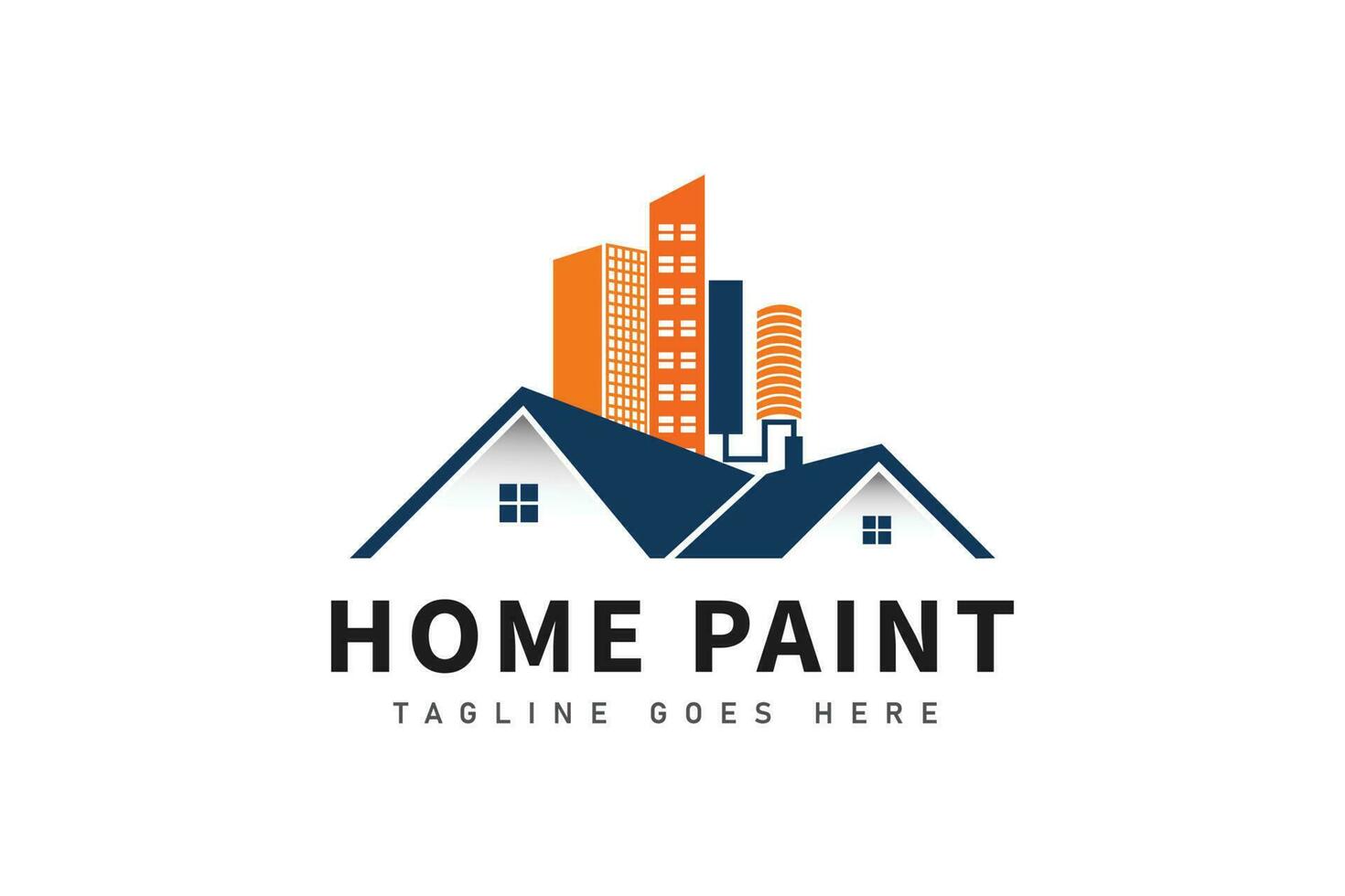 Real estate home paint logo and house logo template design vector