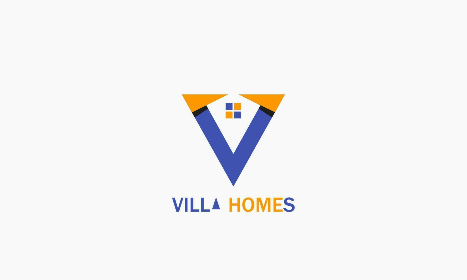 Initial Letter V Real Estate Logo on White Background. Flat Vector Logo Design Element for Construction Architecture Building Logo.