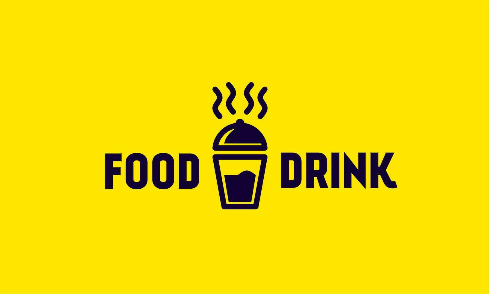 Drink and food logo design template. Drink and Eat Logo Design Illustration. vector